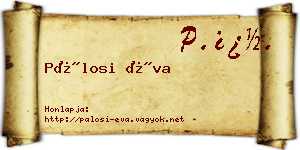 Pálosi Éva névjegykártya